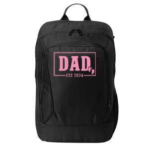 Dad Established Est 2024 Girl Newborn Daddy Father City Backpack