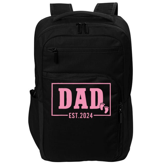 Dad Established Est 2024 Girl Newborn Daddy Father Impact Tech Backpack