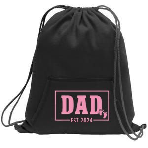 Dad Established Est 2024 Girl Newborn Daddy Father Sweatshirt Cinch Pack Bag