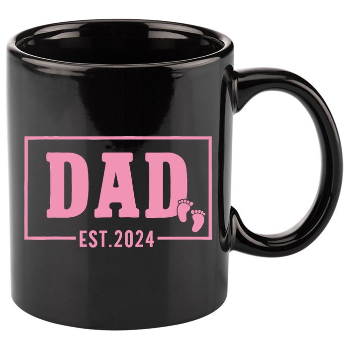 Dad Established Est 2024 Girl Newborn Daddy Father 11oz C Handle Ceramic Mug