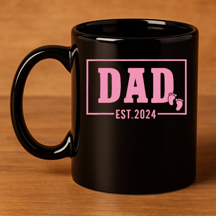 Dad Established Est 2024 Girl Newborn Daddy Father 11oz C Handle Ceramic Mug