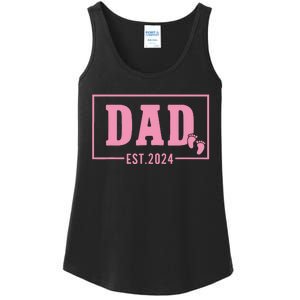 Dad Established Est 2024 Girl Newborn Daddy Father Ladies Essential Tank