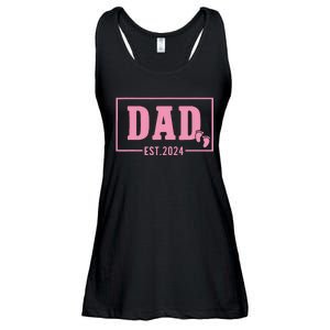 Dad Established Est 2024 Girl Newborn Daddy Father Ladies Essential Flowy Tank