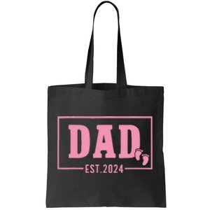 Dad Established Est 2024 Girl Newborn Daddy Father Tote Bag