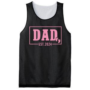 Dad Established Est 2024 Girl Newborn Daddy Father Mesh Reversible Basketball Jersey Tank