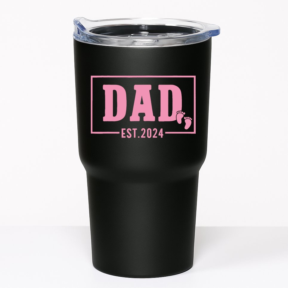 Dad Established Est 2024 Girl Newborn Daddy Father Tumbler
