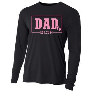 Dad Established Est 2024 Girl Newborn Daddy Father Cooling Performance Long Sleeve Crew