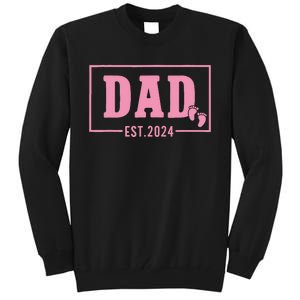 Dad Established Est 2024 Girl Newborn Daddy Father Tall Sweatshirt