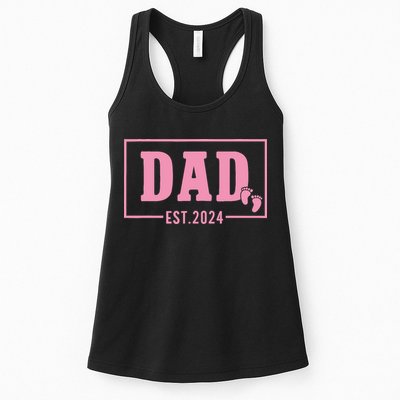 Dad Established Est 2024 Girl Newborn Daddy Father Womens Tank Top