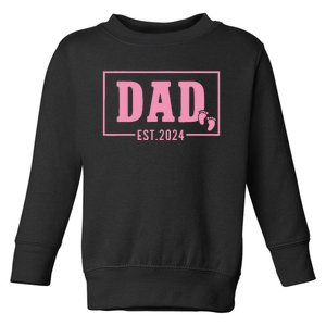 Dad Established Est 2024 Girl Newborn Daddy Father Toddler Sweatshirt