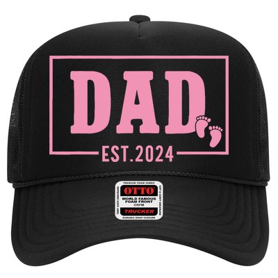 Dad Established Est 2024 Girl Newborn Daddy Father Trucker Hat