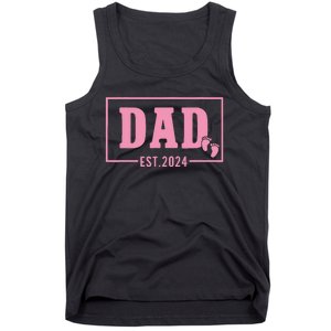 Dad Established Est 2024 Girl Newborn Daddy Father Tank Top