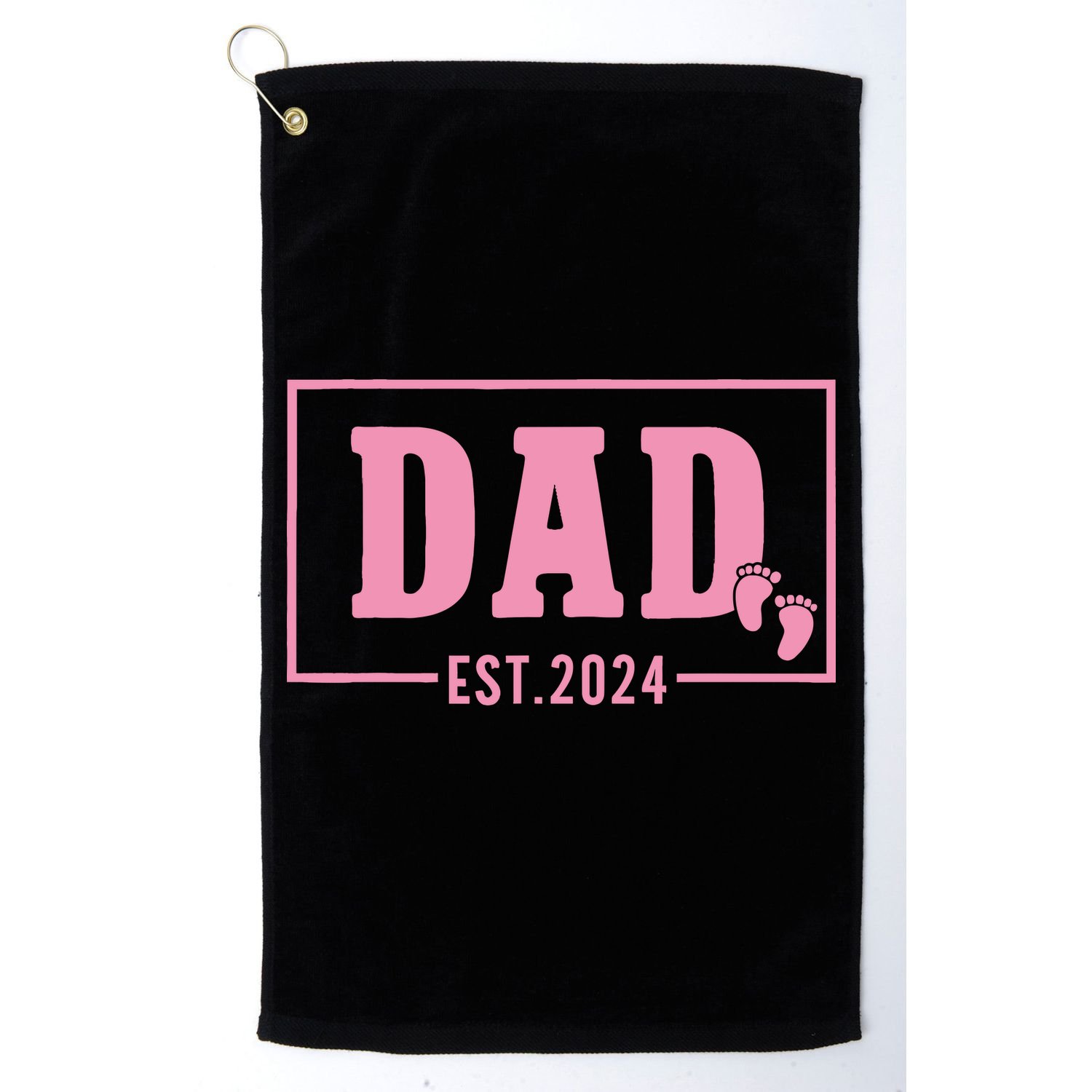 Dad Established Est 2024 Girl Newborn Daddy Father Golf Towel