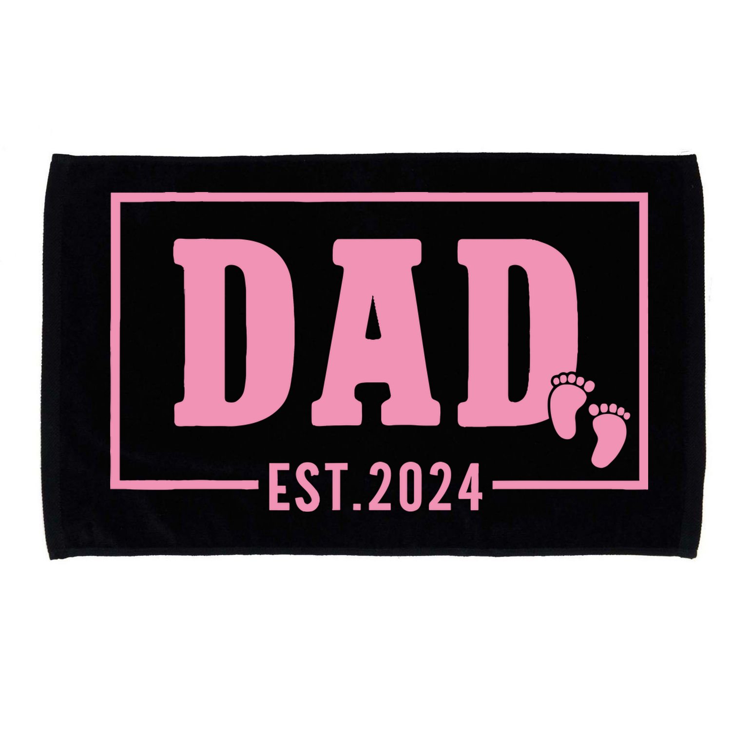 Dad Established Est 2024 Girl Newborn Daddy Father Microfiber Hand Towel