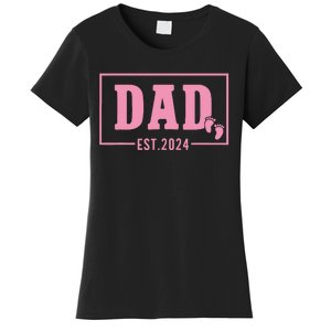 Dad Established Est 2024 Girl Newborn Daddy Father Women's T-Shirt