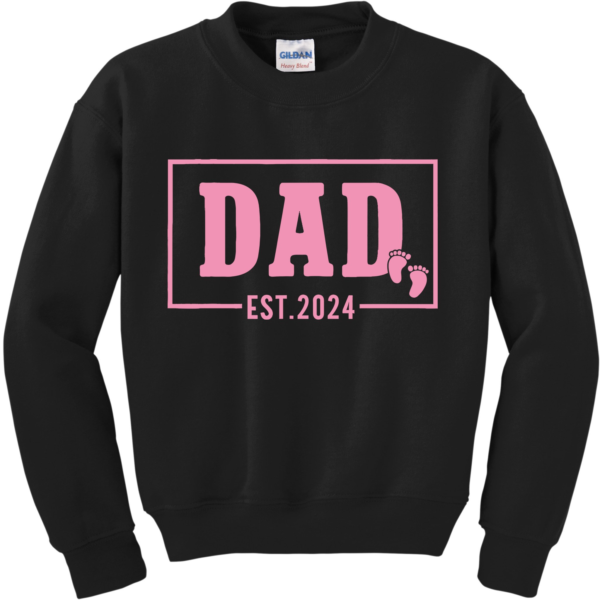 Dad Established Est 2024 Girl Newborn Daddy Father Kids Sweatshirt