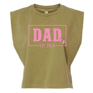 Dad Established Est 2024 Girl Newborn Daddy Father Garment-Dyed Women's Muscle Tee