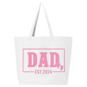 Dad Established Est 2024 Girl Newborn Daddy Father 25L Jumbo Tote