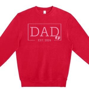 Dad Established Est 2024 Girl Newborn Gifts Daddy Father Premium Crewneck Sweatshirt