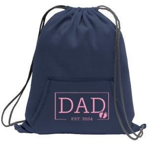 Dad Established Est 2024 Girl Newborn Gifts Daddy Father Sweatshirt Cinch Pack Bag