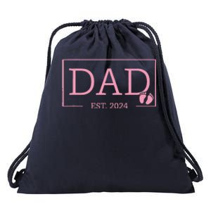 Dad Established Est 2024 Girl Newborn Gifts Daddy Father Drawstring Bag