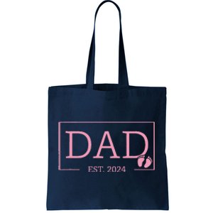 Dad Established Est 2024 Girl Newborn Gifts Daddy Father Tote Bag