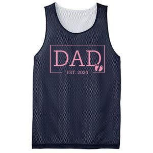 Dad Established Est 2024 Girl Newborn Gifts Daddy Father Mesh Reversible Basketball Jersey Tank