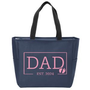 Dad Established Est 2024 Girl Newborn Gifts Daddy Father Zip Tote Bag