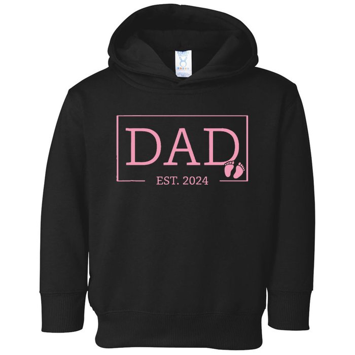 Dad Established Est 2024  Newborn Gifts Daddy Father Toddler Hoodie