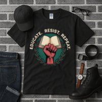 Defend Education Educate Resist Repeat Tall T-Shirt