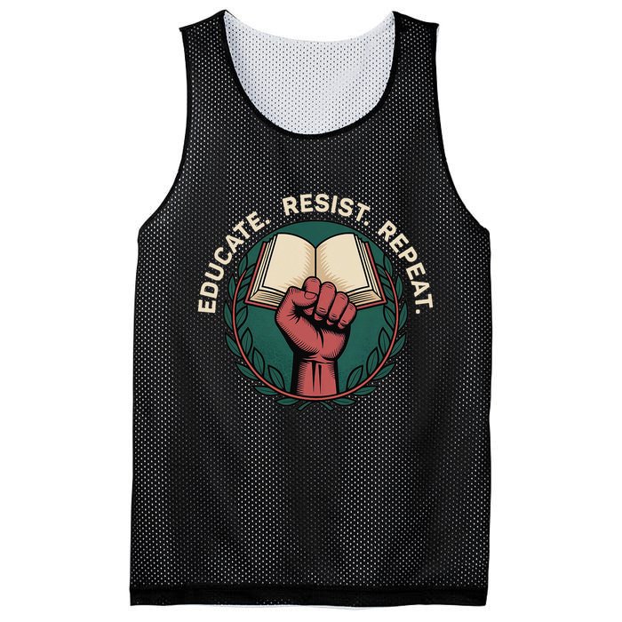 Defend Education Educate Resist Repeat Mesh Reversible Basketball Jersey Tank