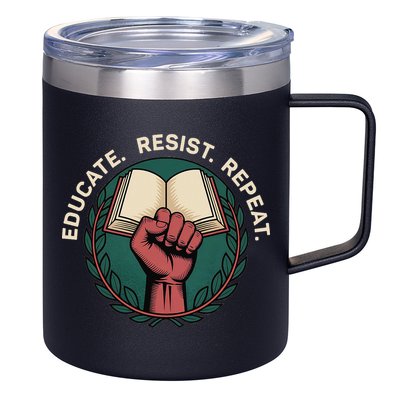 Defend Education Educate Resist Repeat 12oz Stainless Steel Coffee Mug