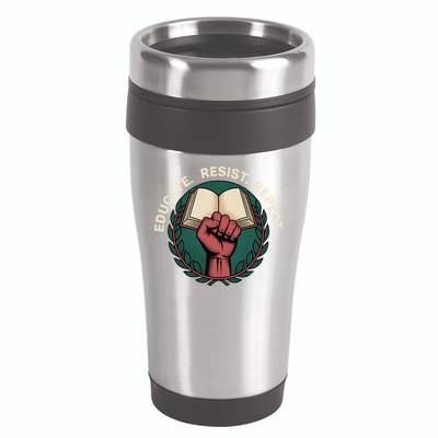 Defend Education Educate Resist Repeat 16oz Travel Tumbler