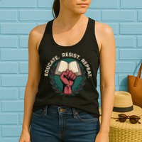 Defend Education Educate Resist Repeat Womens Tank Top