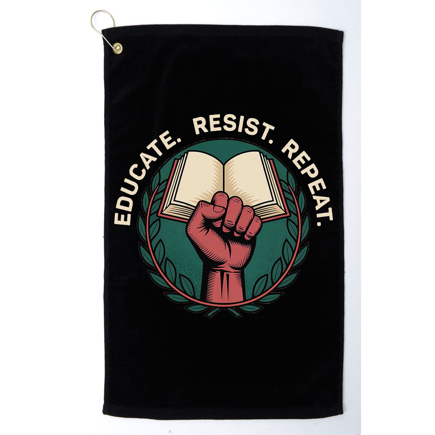 Defend Education Educate Resist Repeat Golf Towel