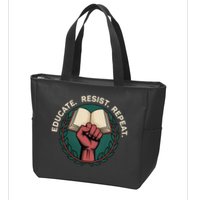 Defend Education Educate Resist Repeat Zip Tote Bag