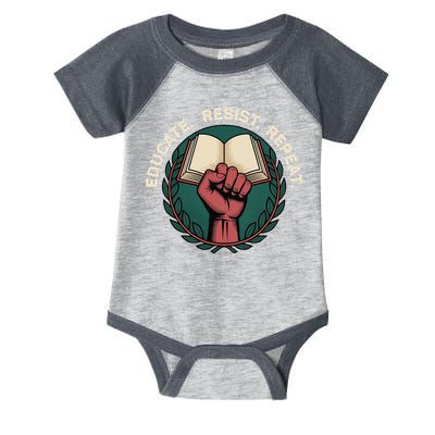 Defend Education Educate Resist Repeat Infant Baby Jersey Bodysuit