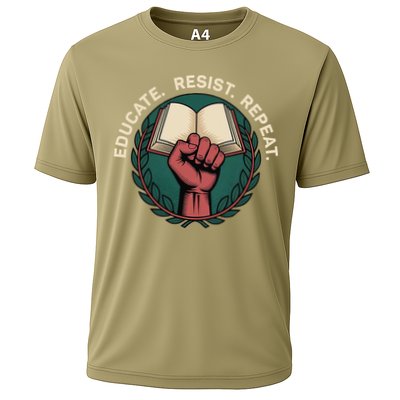 Defend Education Educate Resist Repeat Cooling Performance Crew T-Shirt