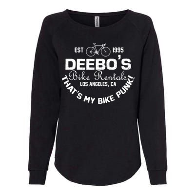 Deebos Bike Rental Retro Womens California Wash Sweatshirt