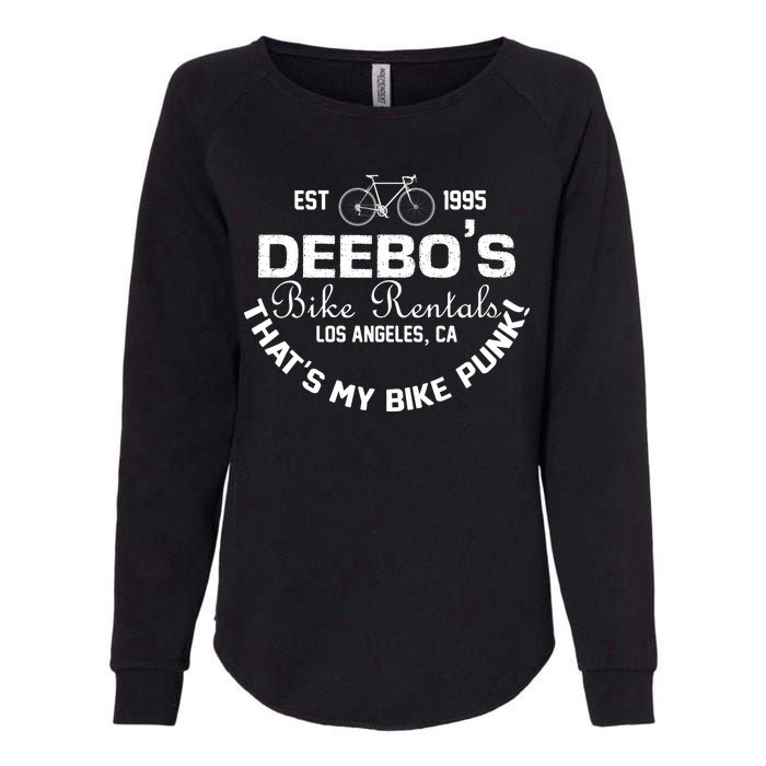 Deebos Bike Rental Retro Womens California Wash Sweatshirt