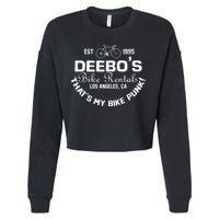 Deebos Bike Rental Retro Cropped Pullover Crew