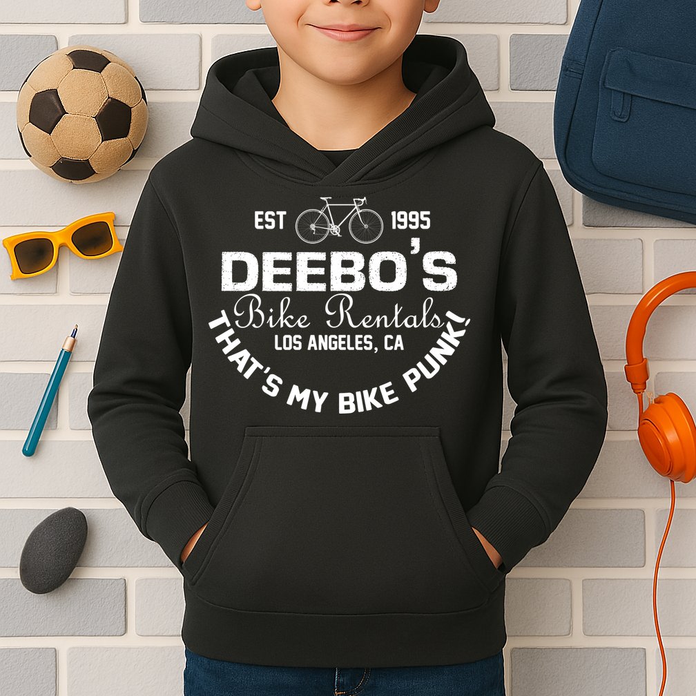 Deebos Bike Rental Retro Kids Hoodie