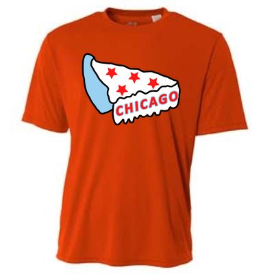 Deep Dish Chicago Pizza Flag Cooling Performance Crew T-Shirt