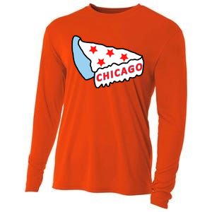 Deep Dish Chicago Pizza Flag Cooling Performance Long Sleeve Crew