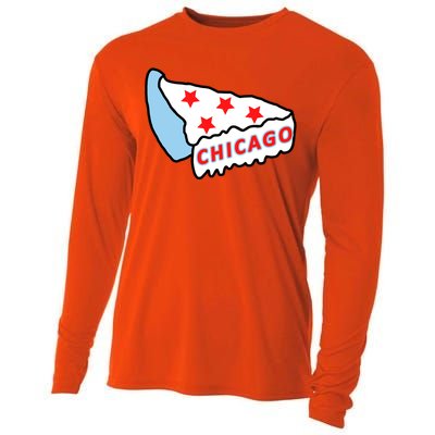 Deep Dish Chicago Pizza Flag Cooling Performance Long Sleeve Crew