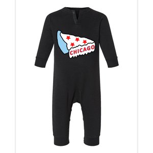 Deep Dish Chicago Pizza Flag Infant Fleece One Piece