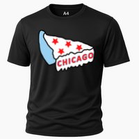 Deep Dish Chicago Pizza Flag Cooling Performance Crew T-Shirt