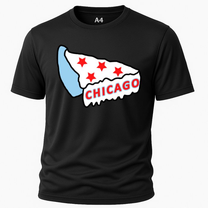 Deep Dish Chicago Pizza Flag Cooling Performance Crew T-Shirt