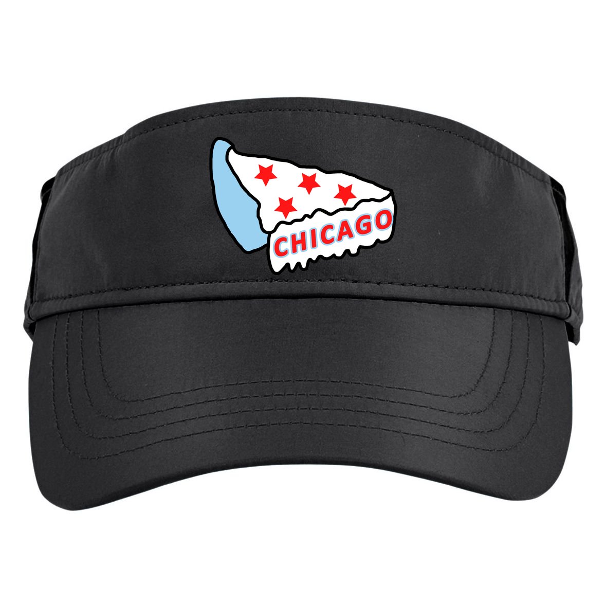 Deep Dish Chicago Pizza Flag Adult Drive Performance Visor