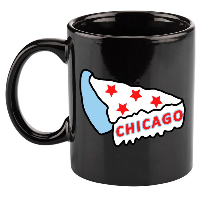 Deep Dish Chicago Pizza Flag 11oz C Handle Ceramic Mug